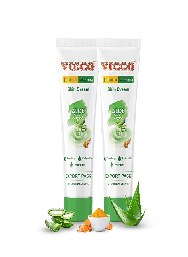 Vicco Turmeric Aloe Vera Skin Cream – Natural Face Moisturizer with Turmeric & Aloe Vera, Ayurvedic Inspired Skincare for Everyday Use, 2.82 oz Tube (Pack of 2) - Image 1