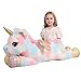FFxiong 44 Inch Giant Color Unicorn Stuffed Animal Pillow Cute Soft Big Unicorn with Rainbow Wings Large Plush Toy Gifts for Girlfriend Girl Boy Kids Christmas Birthday Valentines - Image 2