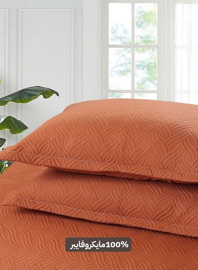 Inrest Bedding Set Summer Microfiber 100% Orange Color King Size 220x240 cm - 3 Pieces - Image 2
