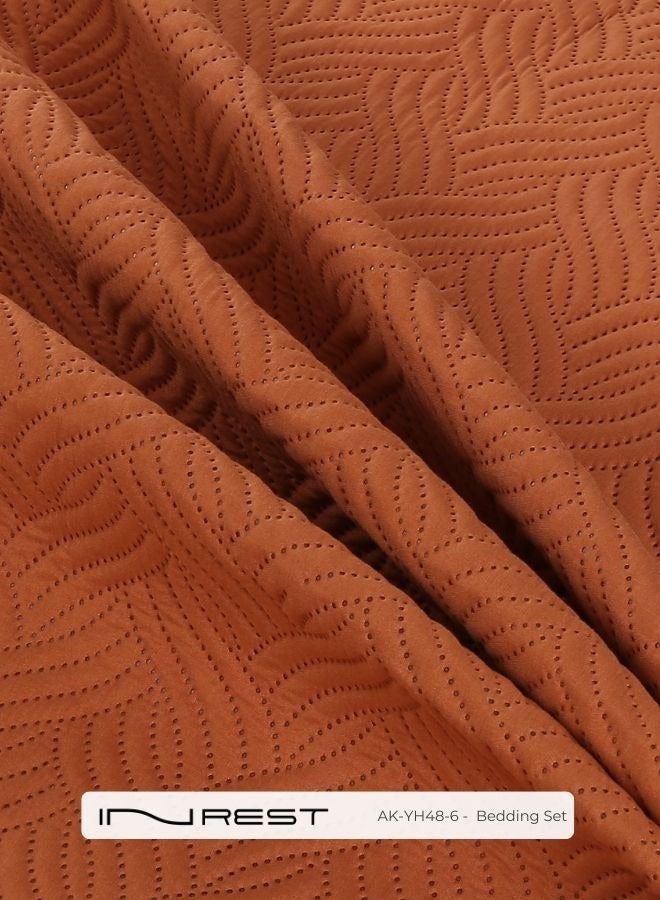 Inrest Bedding Set Summer Microfiber 100% Orange Color King Size 220x240 cm - 3 Pieces - Image 3