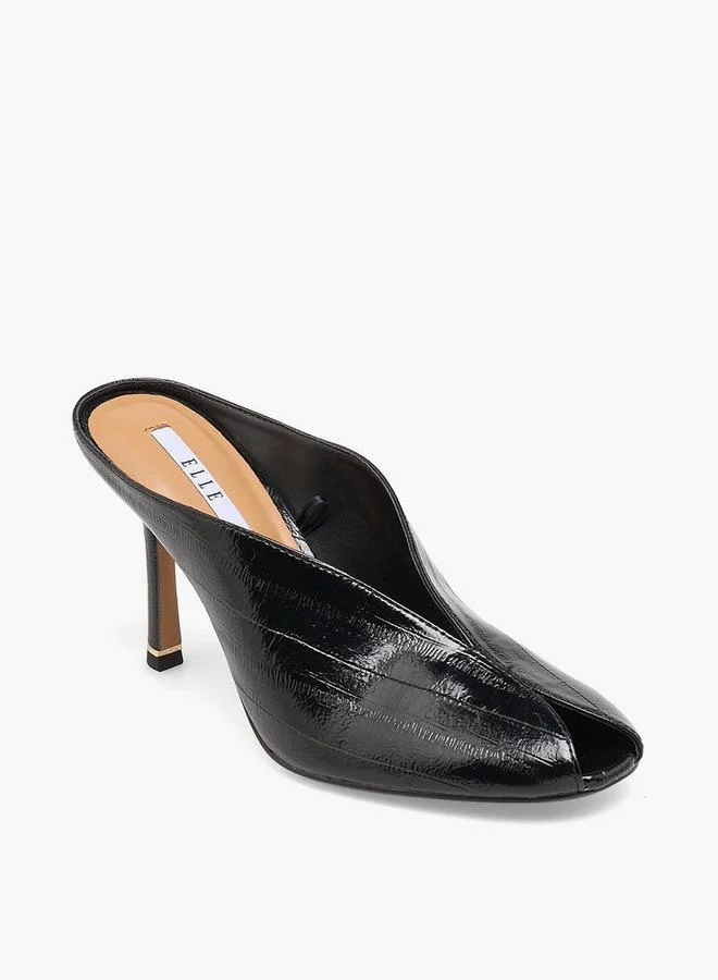 Elle Women Textured Stiletto Heel Mules