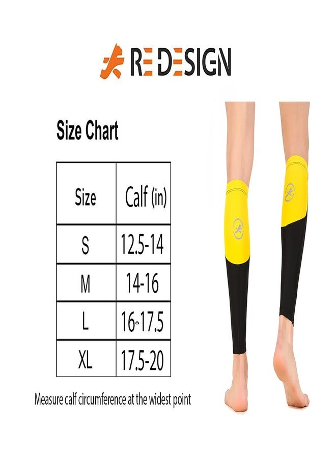 ReDesign Apparels ReDesign Compression Calf Sleeves Support, Leg Compression Sleeves for Sports, Gym, Running, Cycling, Jogging and Workout (Yellow/Olive, XL) - Image 5