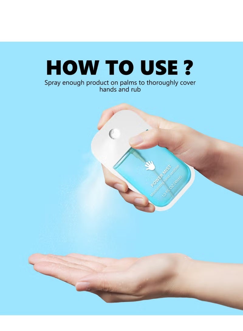 Power Mist Hydrating Hand Sanitizer Spray For Adults And Kids,Spray Hand Sanitizer Travel Size,Hydrating Hand Sanitizer Spray For Adults,Power Mist Hand Sanitizer 45ml (Aloe Vera) - Image 4