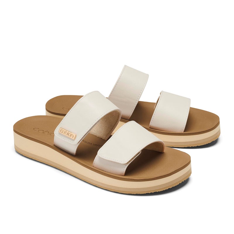 Cobian Dana Rise â€“ Womenâ€™s Adjustable Flatform Sandals â€“ Supportive Slip-On Sandals for Women With Arch Support, White, 8 - Image 4