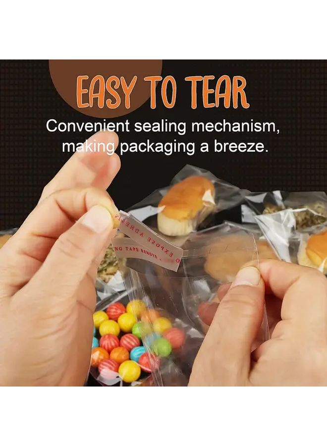 100Pcs 10x10 Cm Self Adhesive Cellophane Bags For Cookie Candy Gift Packaging - Image 3