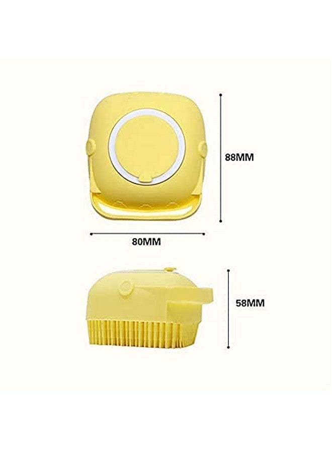 HOMETIC Silicone Soft Bath Body Double-sided Brush with Soap Dispenser Scrubber-use in Hooks Baby Shower Deep Cleaning Gentle Scrub Massage for Children, Men Women (Pack of 1) (Multi Colour) - Image 2