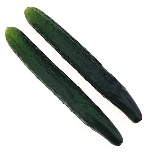 Gresorth 2pcs Soft PU Artificial Cucumber Fake Vegetable Decoration Lifelike Home Kitchen House Table Show - Image 1