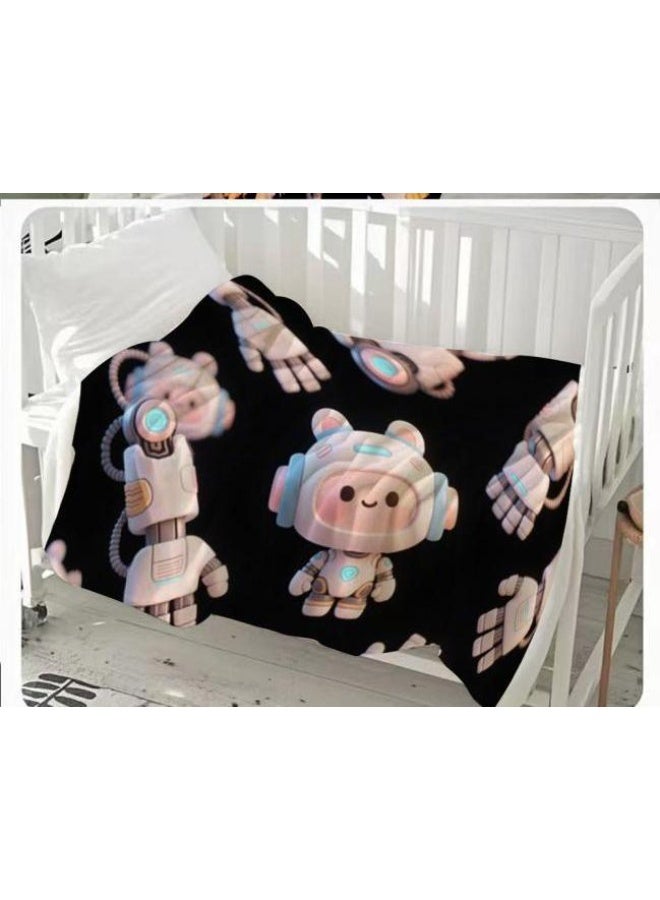 عام بطانية رقيقة من الفانيلا الكرتونية للأطفال والرضع (دافئة ومريحة، ومناسبة للنوم والألعاب) 70 سم * 100 سم