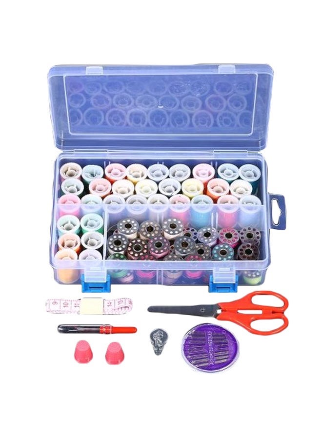 NIBEMINENT 32-Piece Thread Bobbins With Spools And Sewing Accessories Kit Multicolour 22x14x4.5centimeter - Image 1