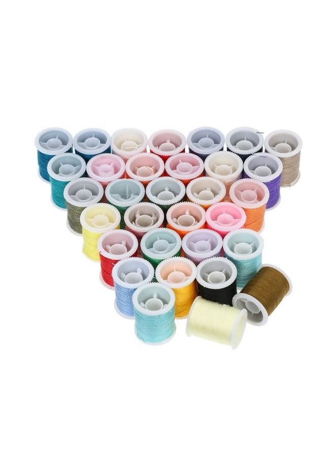 NIBEMINENT 32-Piece Thread Bobbins With Spools And Sewing Accessories Kit Multicolour 22x14x4.5centimeter - Image 4