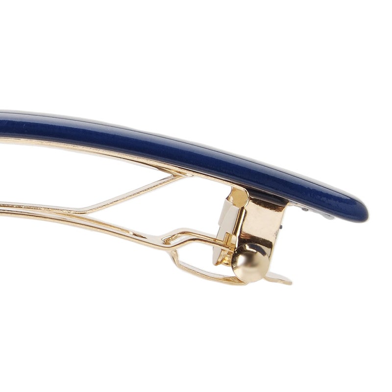 France Luxe Navy Blue Hair Barrette for Thin Hair, Classic Rectangle French Barrette for Women, Lightweight and Comfortable, Strong Hold, Nacro Ocean | France Luxe - Image 5