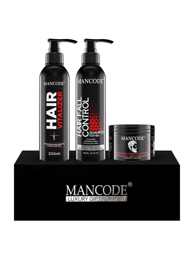 MAN CODE Mancode Gift Set for Men  Premium Grooming Kit  Mens Skin Face Hair  Body Care Combo Kit  All Products Are Free From Paraben SLS  Mineral Oil Hair Fall Control Kit Gift Set 05 - Image 1