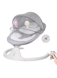 Baby Swing Electric Bouncer For Babies With Integrated Mosquito Net 5 Sway Speeds 3 Timer Settings Bluetooth Remote Control Built In Lullabies For Newborn To Toddler