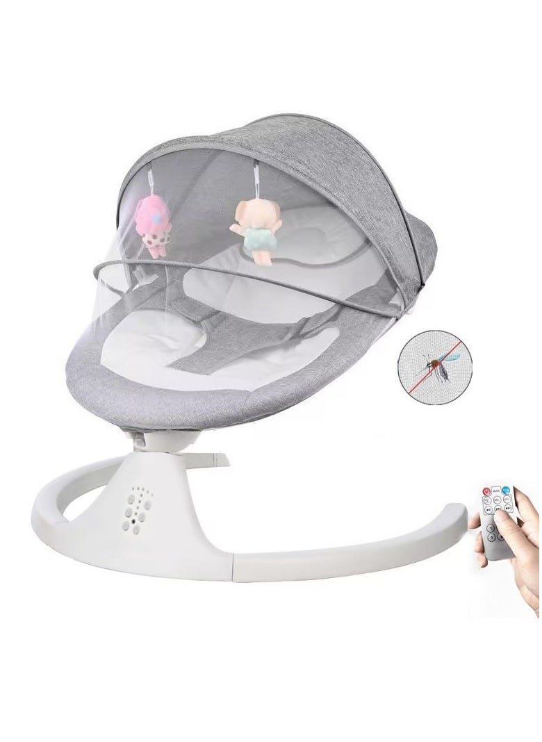 GUDOO - Baby Swing Electric Bouncer For Babies With Integrated Mosquito Net 5 Sway Speeds 3 Timer Settings Bluetooth Remote Control Built In Lullabies For Newborn To Toddler - Image 1