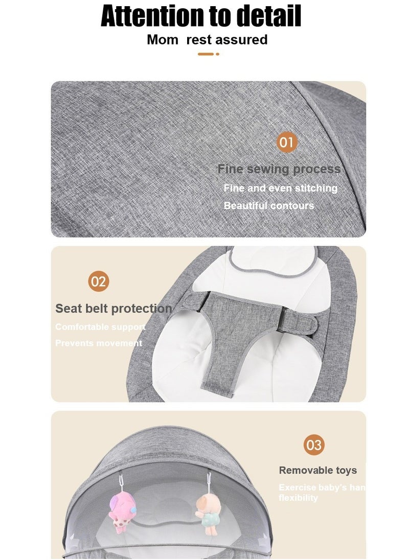 GUDOO - Baby Swing Electric Bouncer For Babies With Integrated Mosquito Net 5 Sway Speeds 3 Timer Settings Bluetooth Remote Control Built In Lullabies For Newborn To Toddler - Image 1