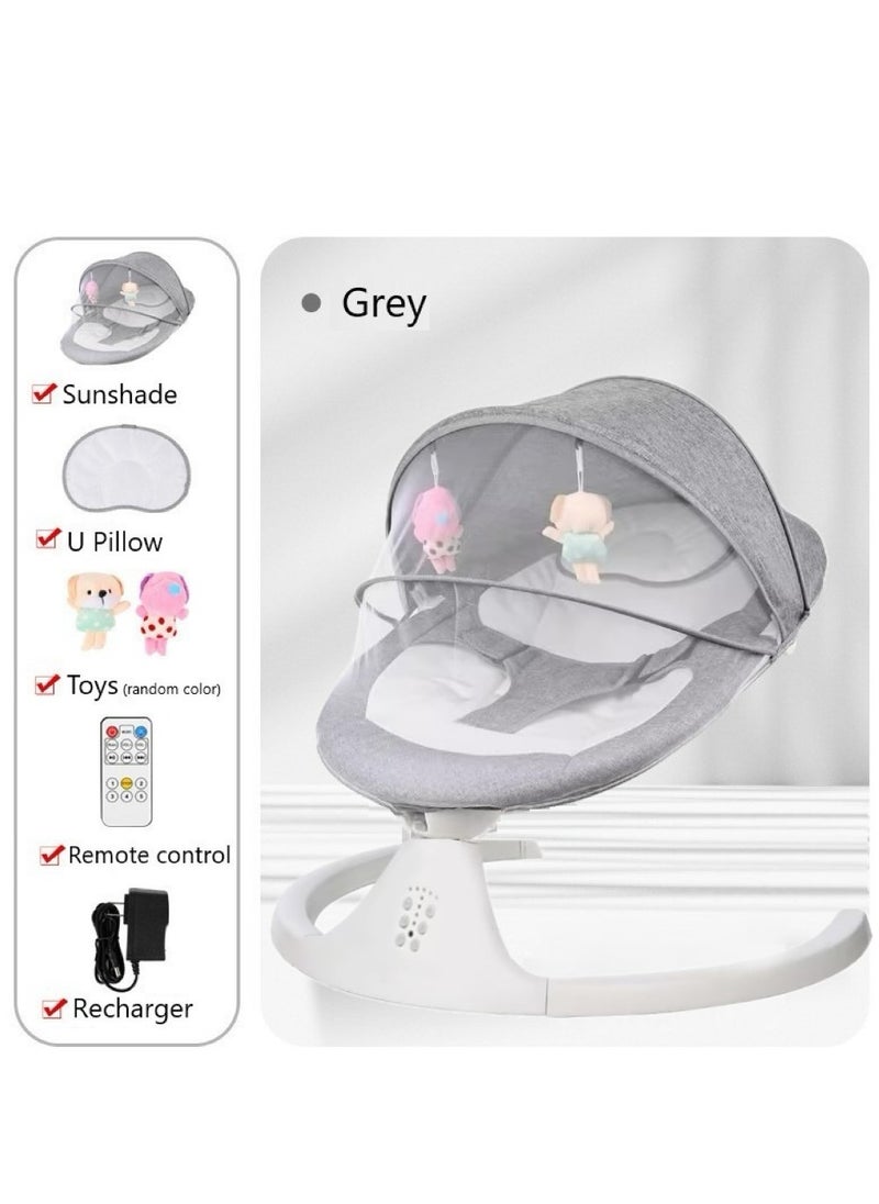 GUDOO - Baby Swing Electric Bouncer For Babies With Integrated Mosquito Net 5 Sway Speeds 3 Timer Settings Bluetooth Remote Control Built In Lullabies For Newborn To Toddler - Image 1