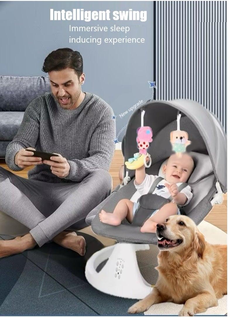 GUDOO - Baby Swing Electric Bouncer For Babies With Integrated Mosquito Net 5 Sway Speeds 3 Timer Settings Bluetooth Remote Control Built In Lullabies For Newborn To Toddler - Image 1