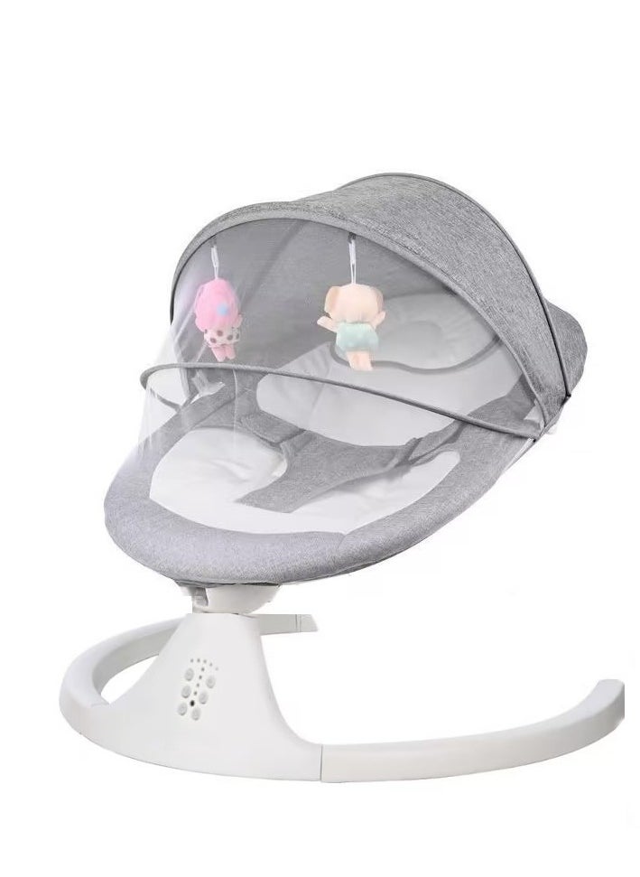 GUDOO - Baby Swing Electric Bouncer For Babies With Integrated Mosquito Net 5 Sway Speeds 3 Timer Settings Bluetooth Remote Control Built In Lullabies For Newborn To Toddler - Image 1