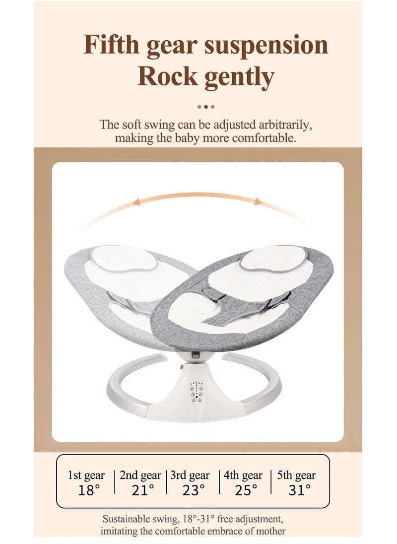 GUDOO - Baby Swing Electric Bouncer For Babies With Integrated Mosquito Net 5 Sway Speeds 3 Timer Settings Bluetooth Remote Control Built In Lullabies For Newborn To Toddler - Image 1