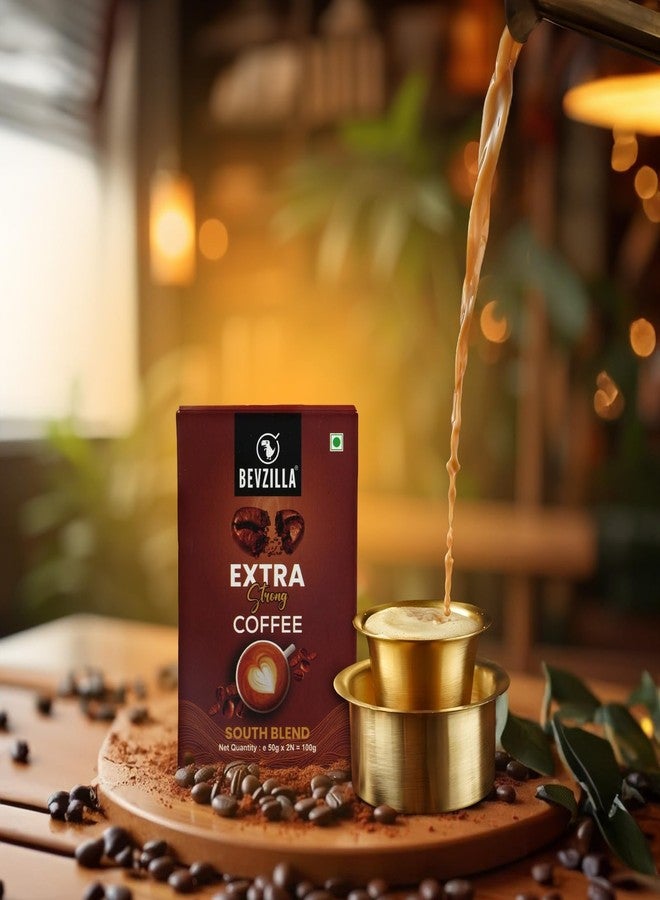Bevzilla Instant Filter Coffee Powder – South Blend | 70% Coffee, 30% Chicory | 100g (50g x 2 Packs) | No Added Sugar | Bold Taste | Quick Preparation - Image 2