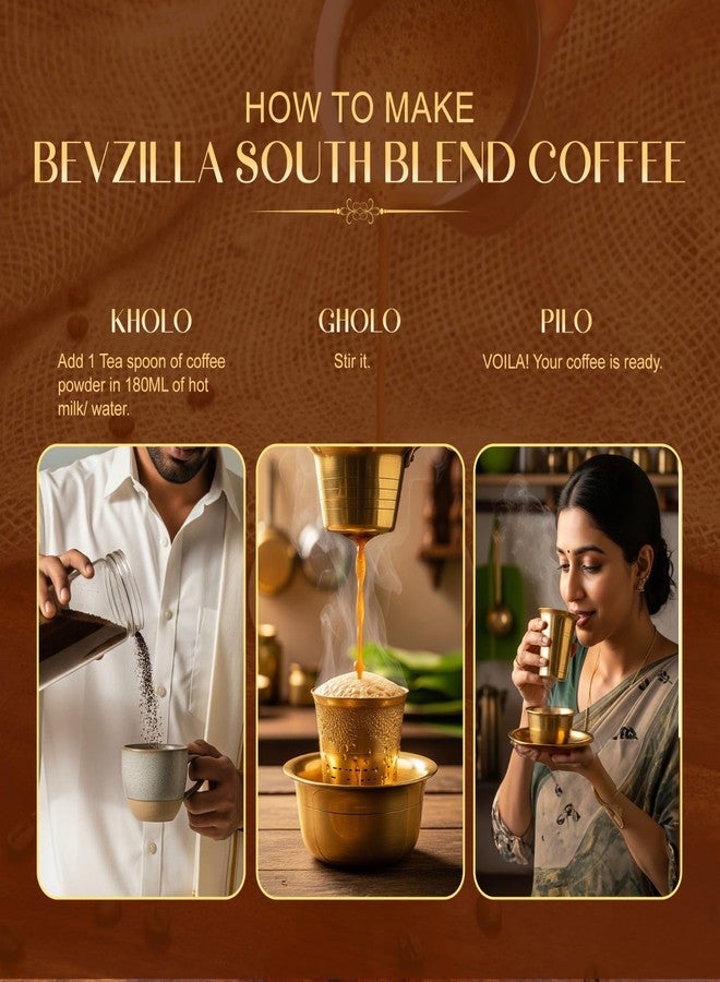 Bevzilla Instant Filter Coffee Powder – South Blend | 70% Coffee, 30% Chicory | 100g (50g x 2 Packs) | No Added Sugar | Bold Taste | Quick Preparation - Image 4