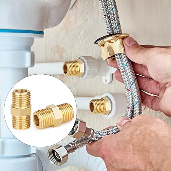 DOUBLE 1/4 INCH THREAD FITTINGS DOUBLE ON BOTH SIDES, PIPE CONNECTOR, SUITABLE FOR PLUMBING, CENTRAL HEATING, HOT AND COLD WATER SUPPLY, AIR CONDITIONING SYSTEMS AND SOLAR SYSTEMS ETC - Image 3