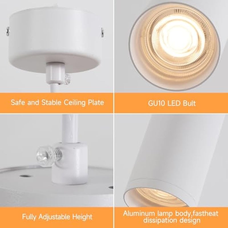 V.nice Kitchen island pendant light, GU10 ceiling light (bulb not included), adjustable pendant light, suitable for dining room, dining table, bar or hallway – WH-S06 - Image 4