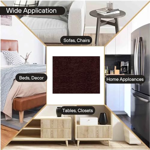Royalkart® 100 pcs Self Sticking Square Furniture Protector Felt Pads with 3M Adhesion | Non-Skid Floor Protector Furniture Pad Noise Insulation with Plastic Storage Box (Brown) - Image 5