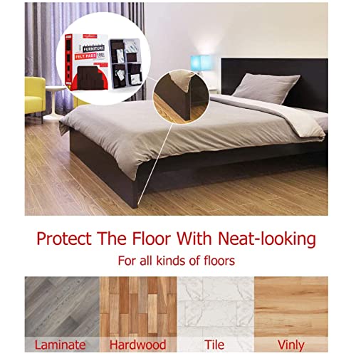Royalkart® 100 pcs Self Sticking Square Furniture Protector Felt Pads with 3M Adhesion | Non-Skid Floor Protector Furniture Pad Noise Insulation with Plastic Storage Box (Brown) - Image 2