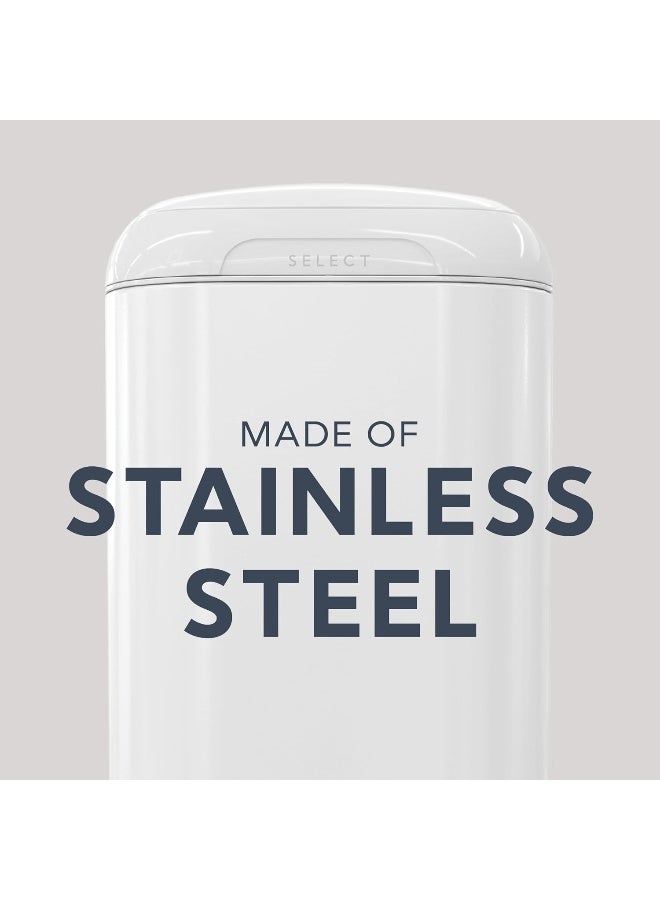 Diaper Genie Select Pail Registry Gift Set (White) | Made of Durable Stainless Steel Metal | Includes 2 Jumbo Refills | Holds 1620 Newborn Diapers - Image 3