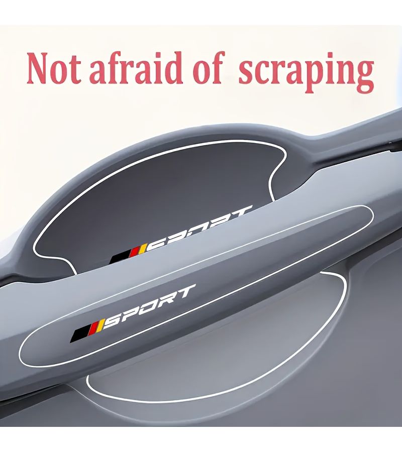 8Pcs Black Car Door Handle Protection Film Transparent PVC Scratch Resistant Waterproof Cover Easy Install Adhesive For All Vehicles Durable Scratch Protection - Image 2