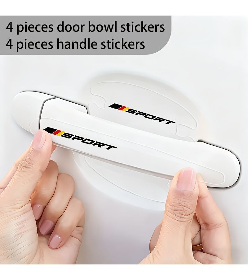 8Pcs Black Car Door Handle Protection Film Transparent PVC Scratch Resistant Waterproof Cover Easy Install Adhesive For All Vehicles Durable Scratch Protection - Image 5