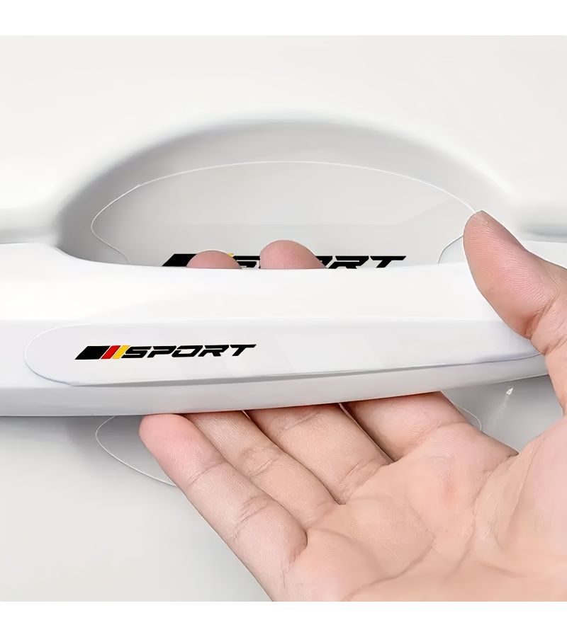 8Pcs Black Car Door Handle Protection Film Transparent PVC Scratch Resistant Waterproof Cover Easy Install Adhesive For All Vehicles Durable Scratch Protection - Image 3