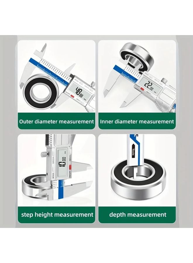 الفرجار الرقمي الأزرق - دقة 0.01 مم - شاشة كسرية مضاءة بخلفية LED - أداة معدنية - Image 5