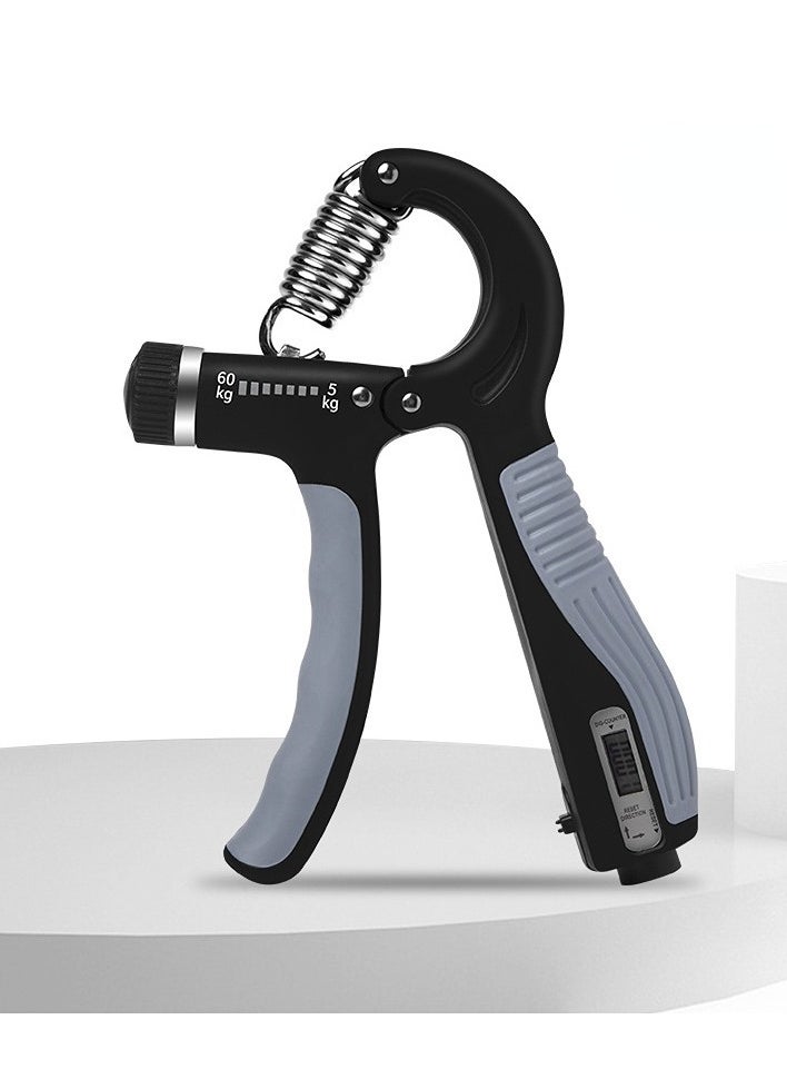 Generic Adjustable Resistance Hand Grip Strength Training Device with Electronic Counter 17cm x 10.5cm Grey  - Image 1