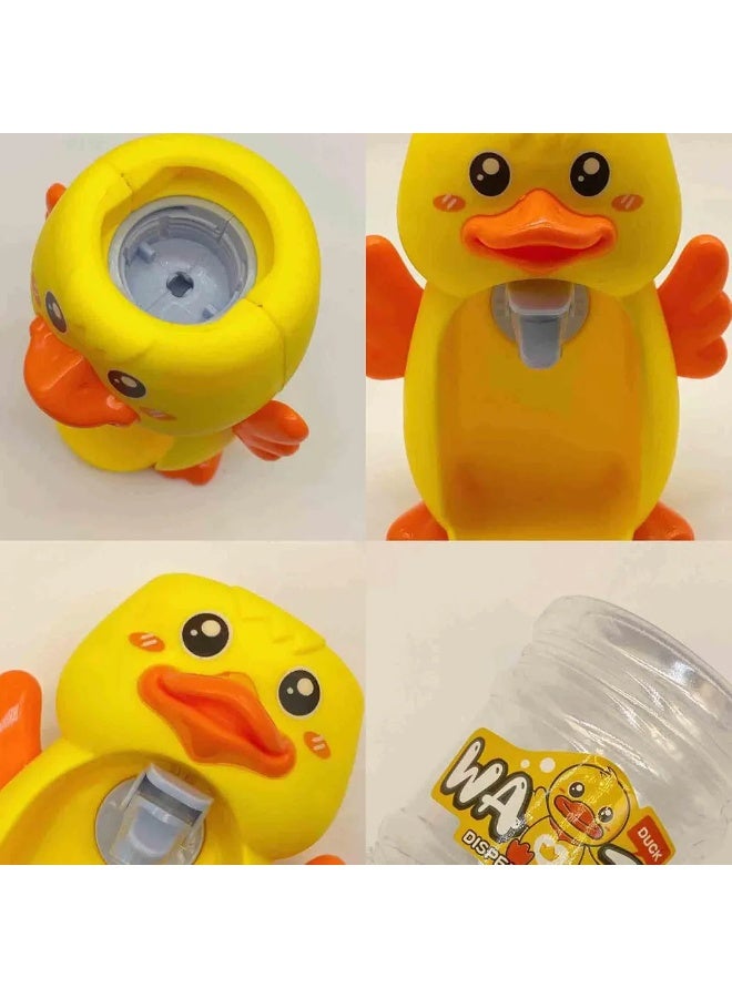 Cute Duck Mini Water Dispenser Toy for Kids, Yellow Plastic - Image 4