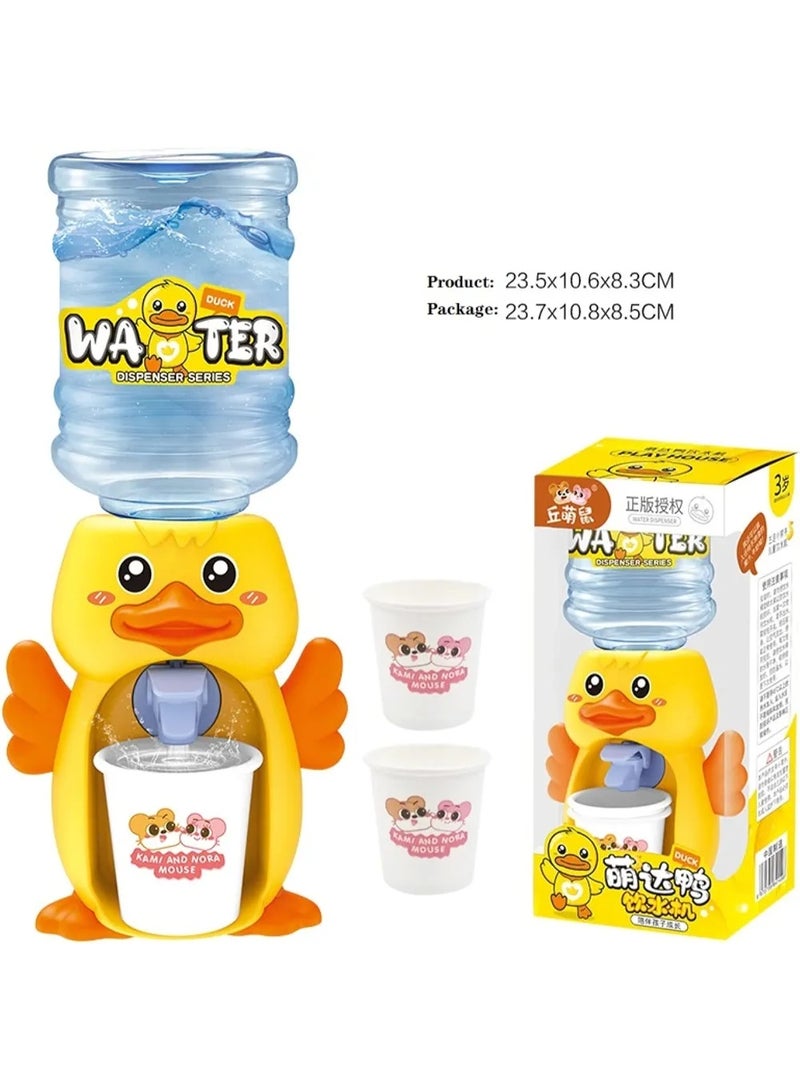 Cute Duck Mini Water Dispenser Toy for Kids, Yellow Plastic - Image 3