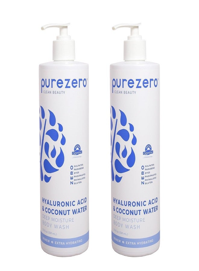 Purezero Hyaluronic Body Wash Deep Moisturizer - Soft Skin Hydration - Moisturizing Skin Cleanser + Coconut Water - No Sulfates, Parabens, Dyes (2 Pack) - Image 1