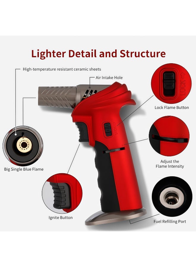 Butane Torch Lighter with Safety Lock, Butane Refillable Kitchen Cooking Torch,0-90° Adjustable Flame for Cooking, Baking, Soldering(Gas Not Included) - Image 2