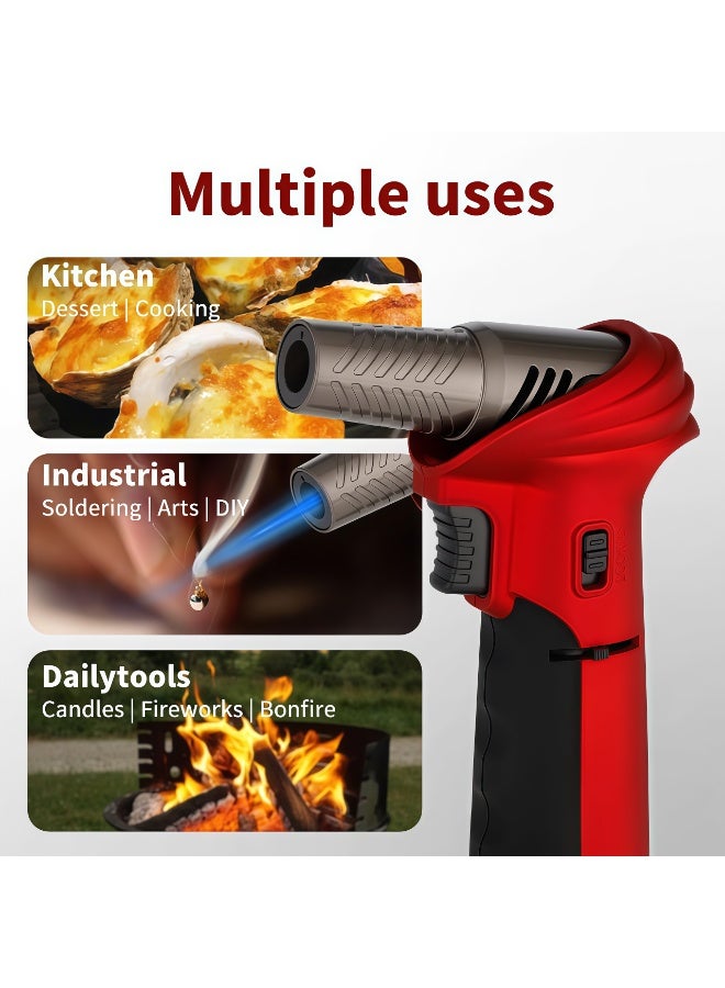 Butane Torch Lighter with Safety Lock, Butane Refillable Kitchen Cooking Torch,0-90° Adjustable Flame for Cooking, Baking, Soldering(Gas Not Included) - Image 5