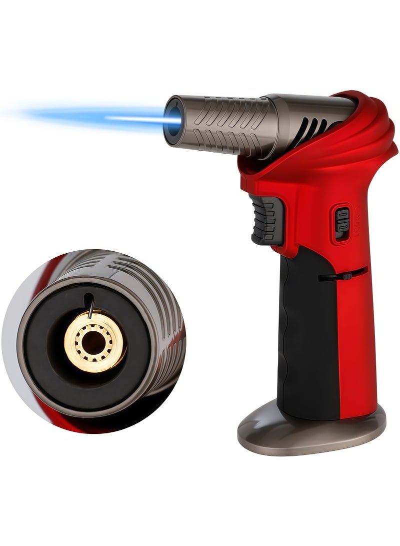 Butane Torch Lighter with Safety Lock, Butane Refillable Kitchen Cooking Torch,0-90° Adjustable Flame for Cooking, Baking, Soldering(Gas Not Included) - Image 1