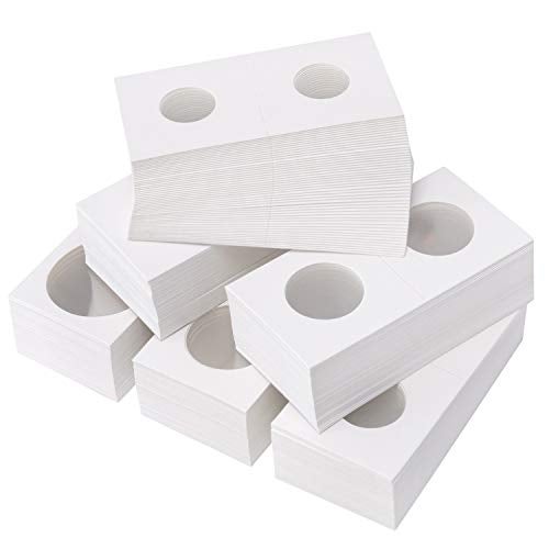 Favourde 300 Pieces Cardboard Coin Holder Flip Mega Assortment 2 by 2 Inch for Coin Collection 6 Sizes - Image 1