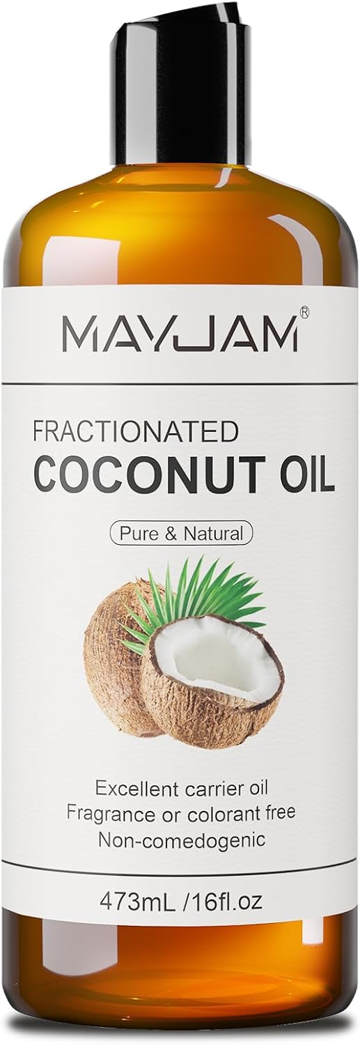 Pure Fractionated Coconut Oil Liquid 16 fl oz Bottle Natural Organic Lightweight Massage Oil Hair MoisturizerSkinRelaxing Massage and Body OilPerfect Carrier Oil for Essential Oils Mixing