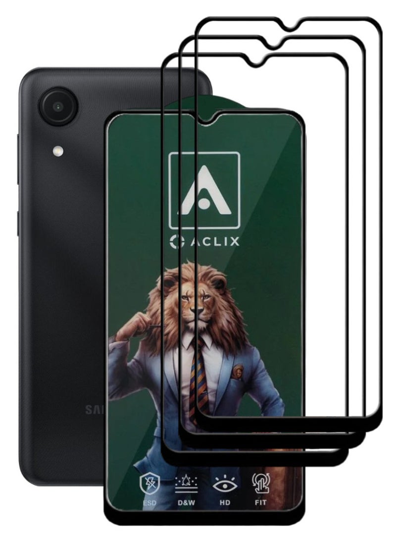 ACLIX 3 Pieces Antistatic ESD Dustproof Premium Quality High Definition Tempered Glass Screen Protector Designed For Samsung Galaxy A03 Core - Image 1