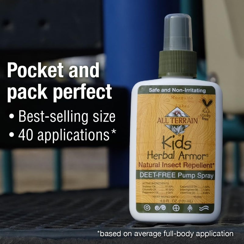 All Terrain Kids Herbal Armor DEET-Free Pump Spray 4oz. Insect Repellent, Plant-Based and All-Natural Bug Repellent, Safe for Family and Pets, Mosquito and Bug Protection - Image 4
