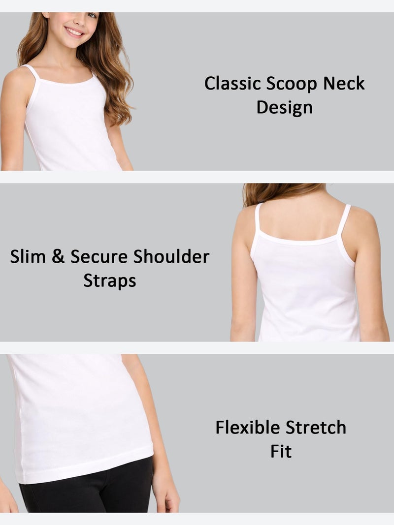BODYCARE Girls Vest Dori Neck Sleeveless Plain Vest 100% Cotton Vest for Girls | Skin Friendly | U-Neck | Lightweight | Sleeveless Design | Pack of 3 (KIA80-PK029) - Image 2