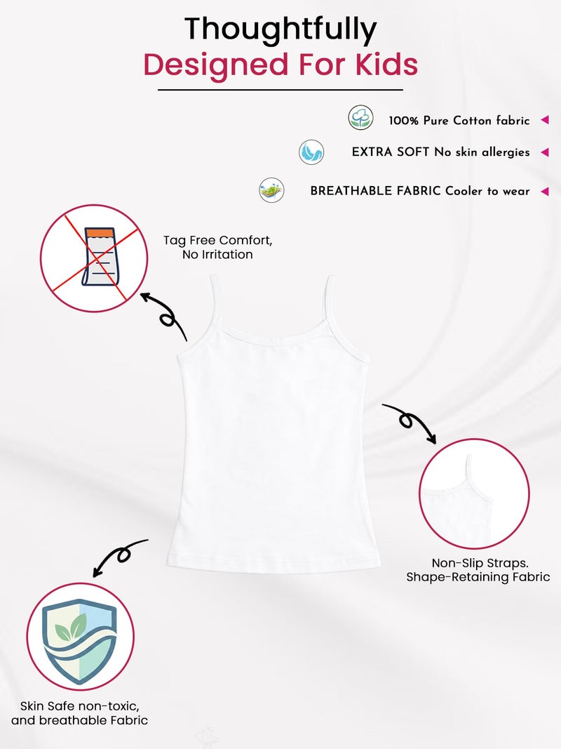 BODYCARE Girls Vest Dori Neck Sleeveless Plain Vest 100% Cotton Vest for Girls | Skin Friendly | U-Neck | Lightweight | Sleeveless Design | Pack of 3 (KIA80-PK029) - Image 5