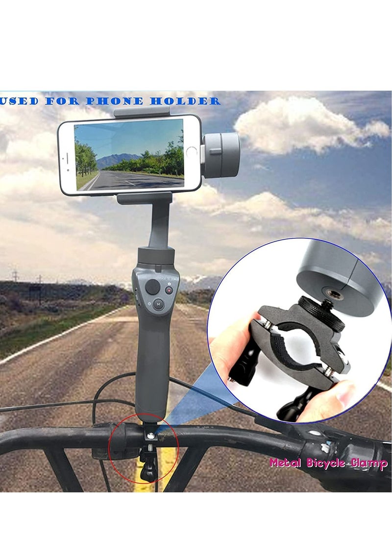 Excefore - حامل كاميرا للدراجة، حامل دراجة/دراجة نارية مع محول برغي 1/4 لكاميرات OSMO Action وGopro 7 6 5 4 وSJCAM وكاميرات XiaoYi Action ومقود بقطر 1.3 × 3.2 سم - Image 1