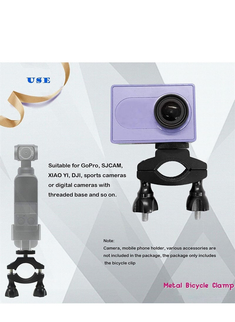 Excefore - حامل كاميرا للدراجة، حامل دراجة/دراجة نارية مع محول برغي 1/4 لكاميرات OSMO Action وGopro 7 6 5 4 وSJCAM وكاميرات XiaoYi Action ومقود بقطر 1.3 × 3.2 سم - Image 1