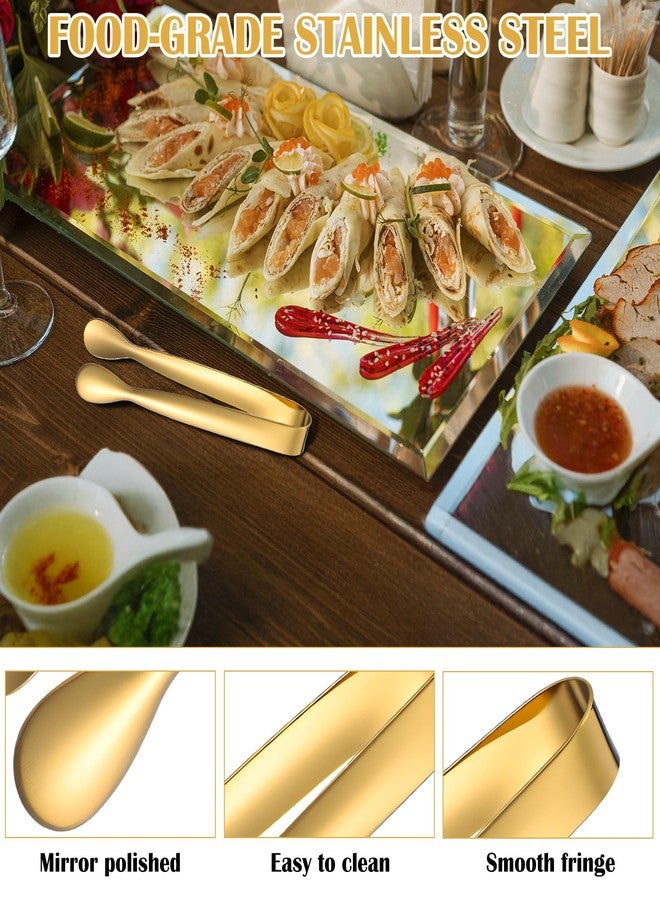 Kifmurase 32PCS Gold Serving Tongs 9 Inch Stainless Steel Gold Salad Buffet Tongs, Multi-Size Kitchen Food Appetizers Tong for Ice, Sugar Cube, Salad, Toaster, Desserts(4 Size) - Image 3